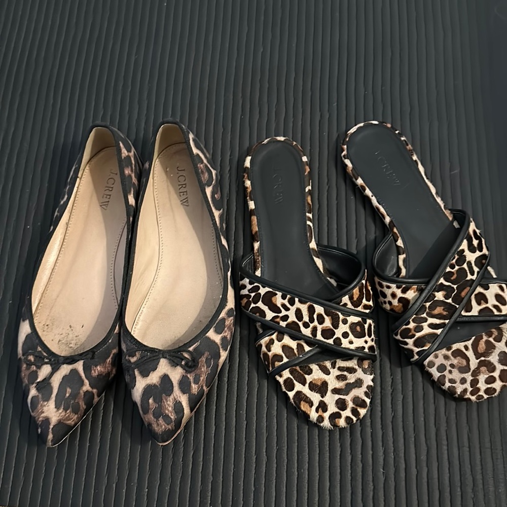 J.crew cheetah flats and sandals